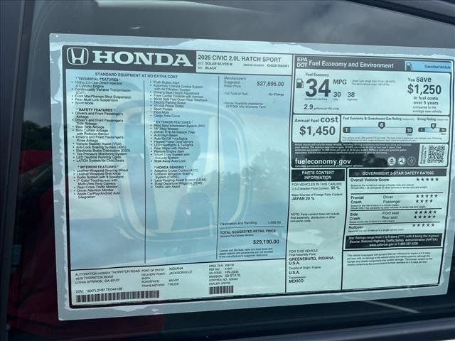 New 2026 Honda Civic Sport image 19