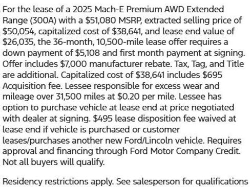 New 2025 Ford Mustang Mach-E Premium w/ Interior Protection Package image 34