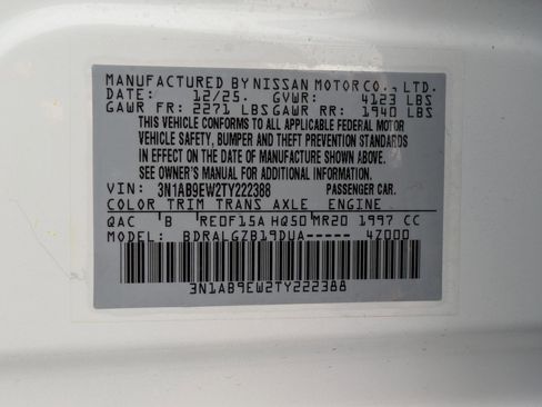 New 2026 Nissan Sentra SL w/ Floor Mat Package FWD image 22