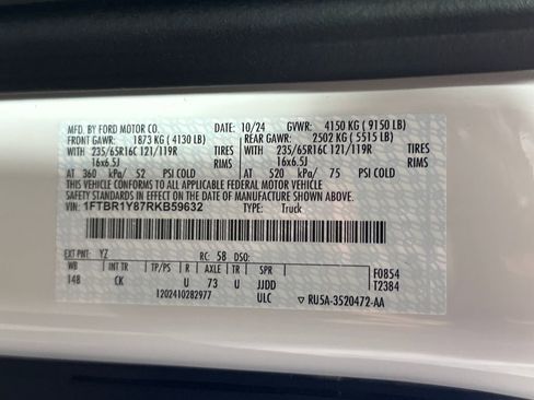 Used 2024 Ford Transit 250 Low Roof w/ Load Area Protection Package image 12