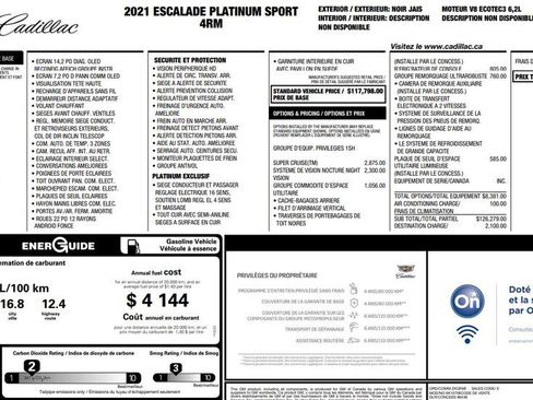 Used 2021 Cadillac Escalade Sport Platinum image 3