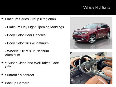 Used 2017 Jeep Grand Cherokee Summit w/ Platinum Series Group AWD/4WD image 11