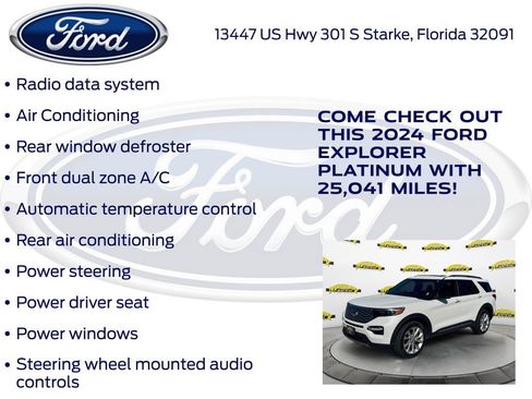 Certified 2024 Ford Explorer Platinum w/ Technology Package image 27
