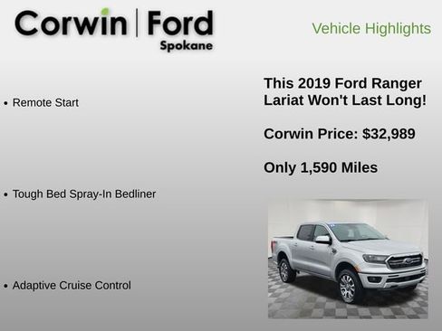 Used 2019 Ford Ranger Lariat w/ Equipment Group 501A Mid image 18