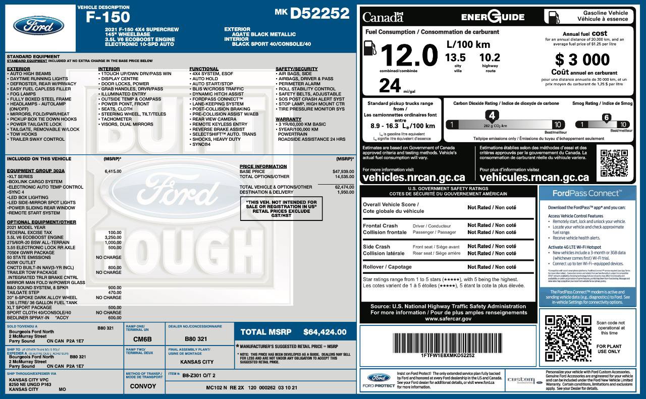 Used 2021 Ford F150 XLT w/ Equipment Group 302A High AWD/4WD image 10