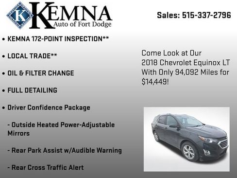 Used 2018 Chevrolet Equinox LT w/ Sun & Infotainment Package image 6