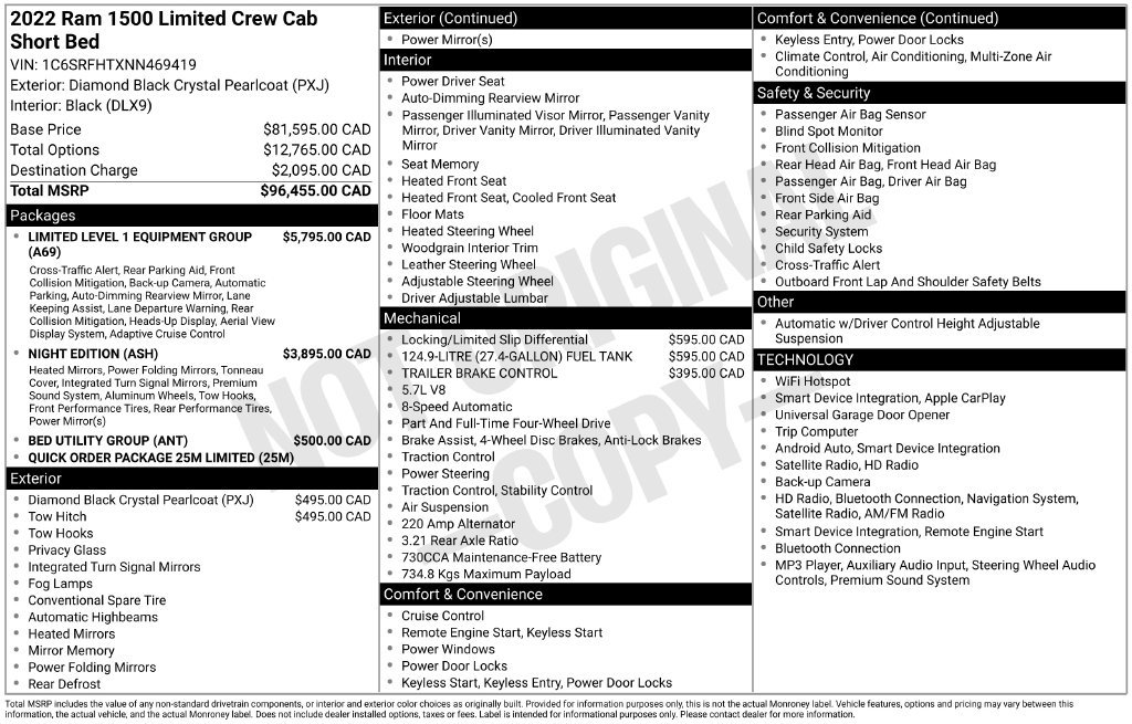 Used 2022 RAM 1500 Limited AWD/4WD image 12
