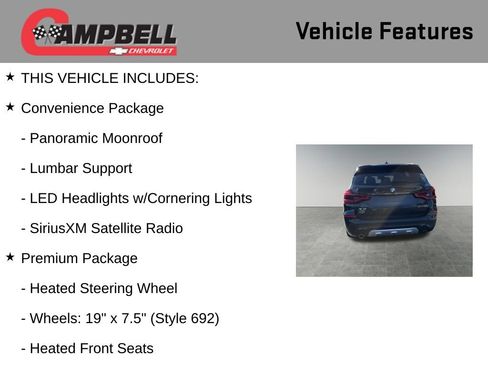 Used 2019 BMW X3 xDrive30i w/ Premium Package image 5