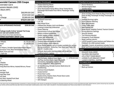 Used 2024 Chevrolet Camaro SS RWD image 40