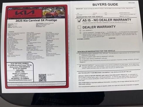 Certified 2025 Kia Carnival SX Prestige image 33
