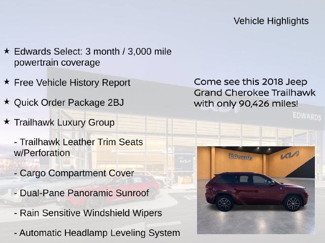 Used 2018 Jeep Grand Cherokee Trailhawk w/ Trailhawk Luxury Group AWD/4WD image 8