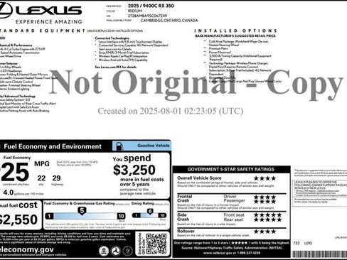 Used 2025 Lexus RX 350 FWD w/ Technology Package image 26