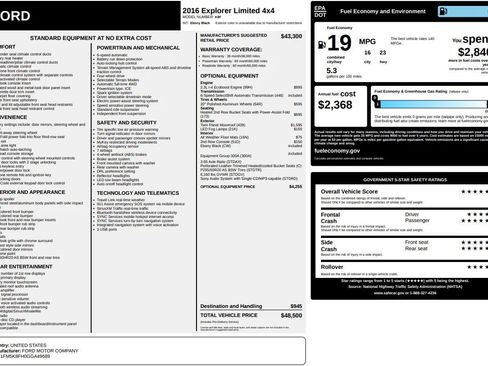 Used 2016 Ford Explorer Limited w/ Equipment Group 301A image 66