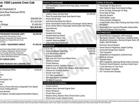 Used 2021 RAM 1500 Laramie w/ Sport Appearance Package AWD/4WD image 4