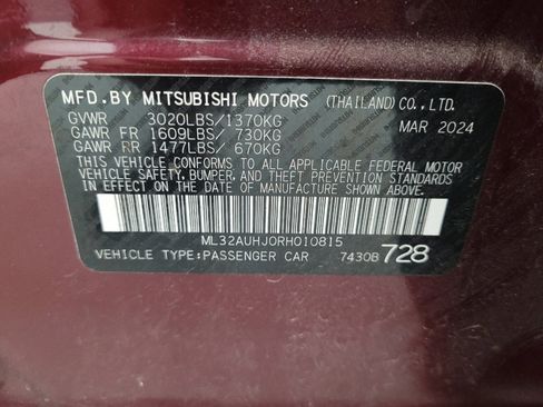 Used 2024 Mitsubishi Mirage ES FWD image 33