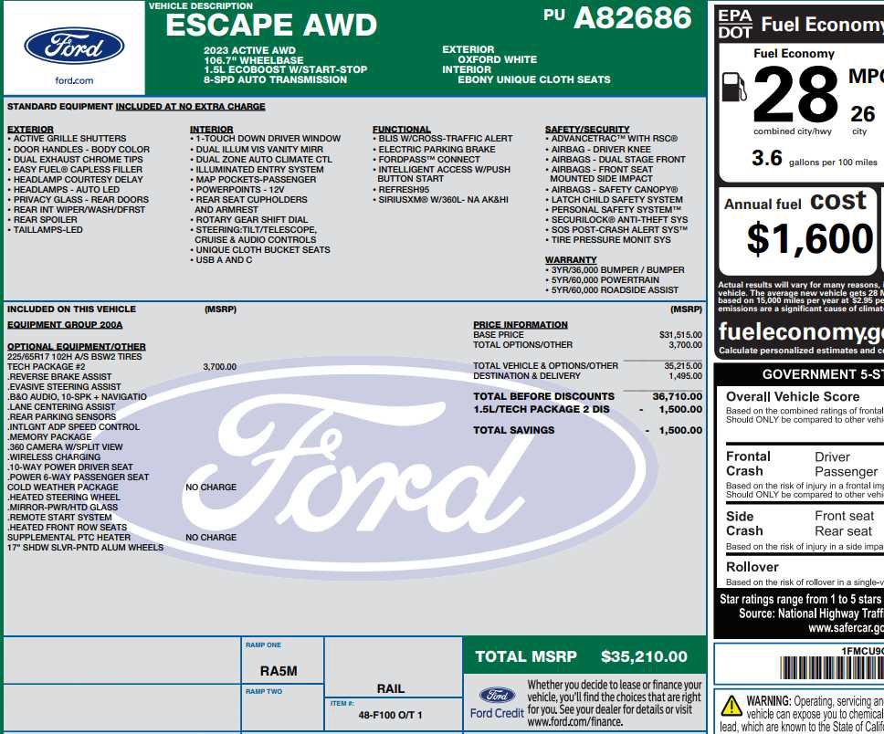 Used 2023 Ford Escape Active w/ Tech Pack #2 AWD/4WD image 2