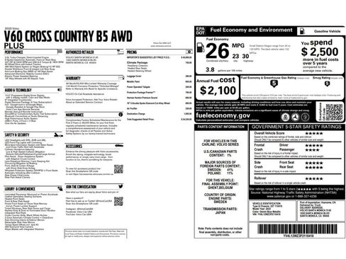 Used 2023 Volvo V60 B5 Cross Country Plus w/ Climate Package image 2