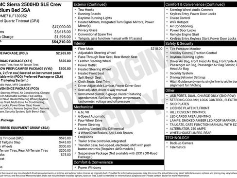 Used 2020 GMC Sierra 2500 SLE w/ SLE Value Package; image 1