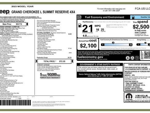 Certified 2023 Jeep Grand Cherokee L Summit AWD/4WD image 4