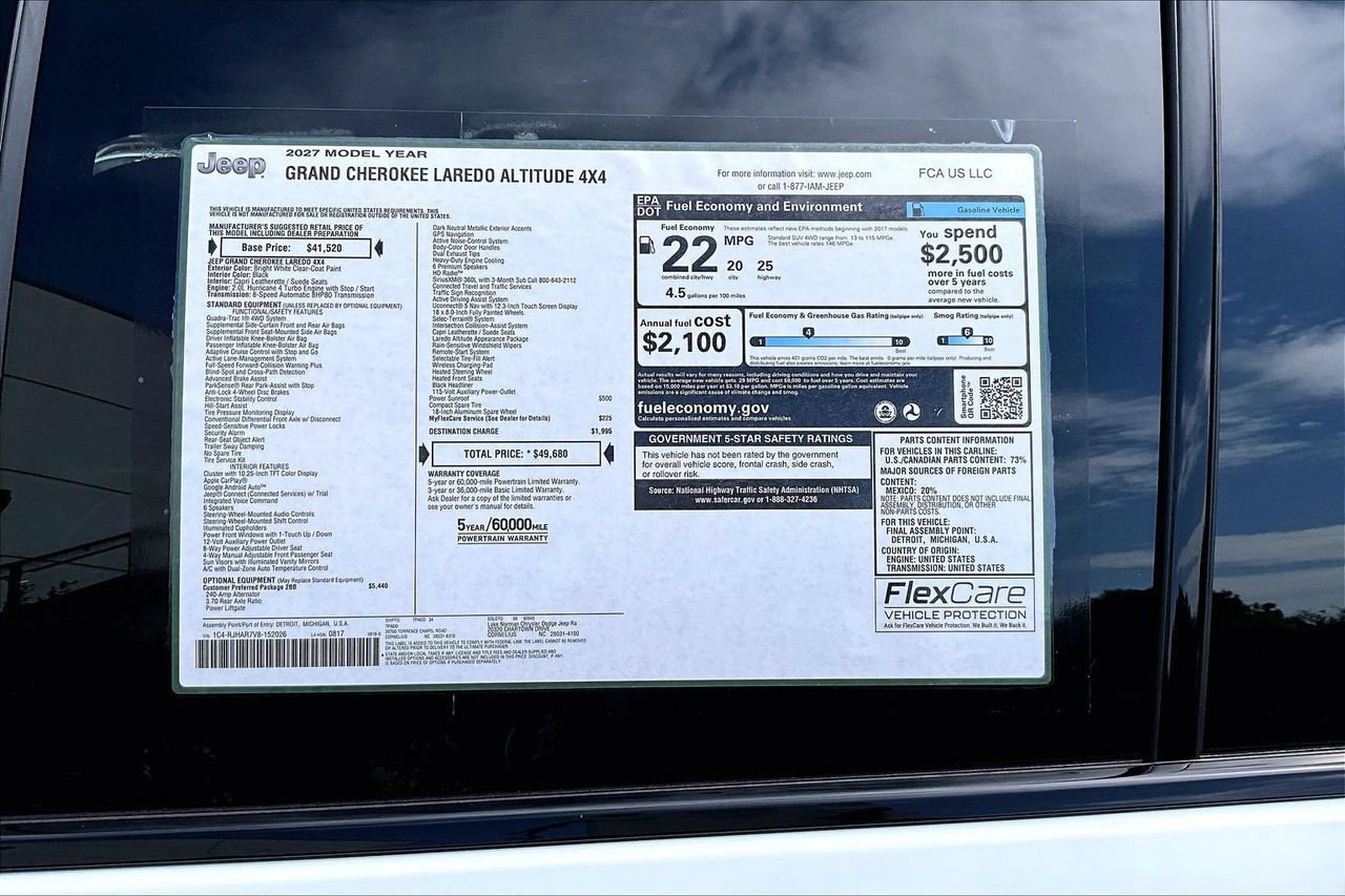 New 2027 Jeep Grand Cherokee Altitude AWD/4WD image 35