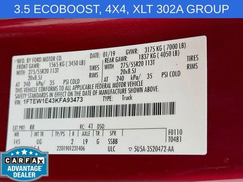 Used 2019 Ford F150 XLT w/ Equipment Group 302A Luxury AWD/4WD image 31