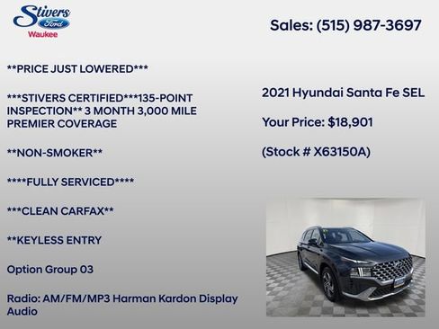 Used 2021 Hyundai Santa Fe SEL w/ Convenience + Premium Package FWD image 8
