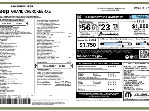 Used 2024 Jeep Grand Cherokee Limited 4xe w/ Luxury Tech Group II AWD/4WD image 4
