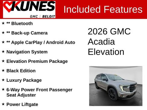 New 2026 GMC Acadia Elevation w/ Black Edition AWD/4WD image 2