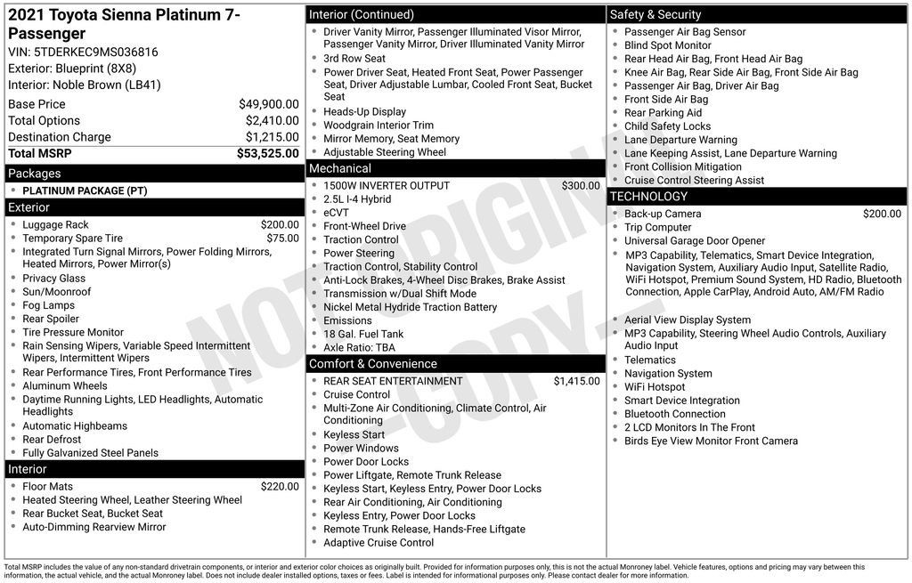 Used 2021 Toyota Sienna Platinum FWD image 33