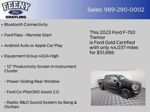 Certified 2023 Ford F150 Tremor w/ Equipment Group 402A High image 9