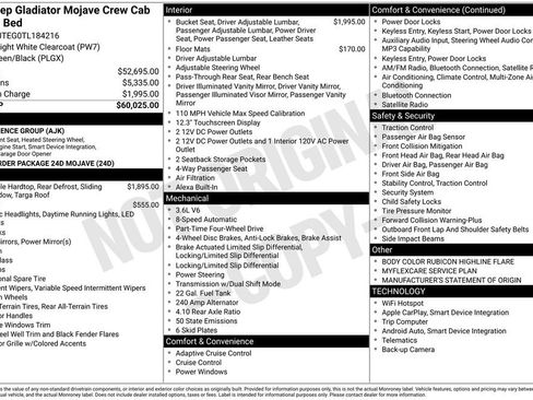 New 2026 Jeep Gladiator Mojave AWD/4WD image 9