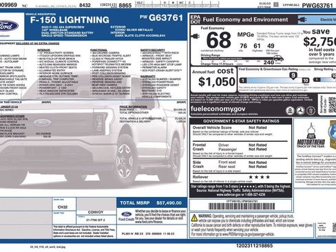 Used 2023 Ford F150 Lightning XLT AWD/4WD image 3
