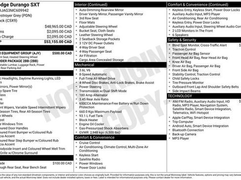 Used 2021 Dodge Durango SXT w/ Popular Equipment Group AWD/4WD image 32