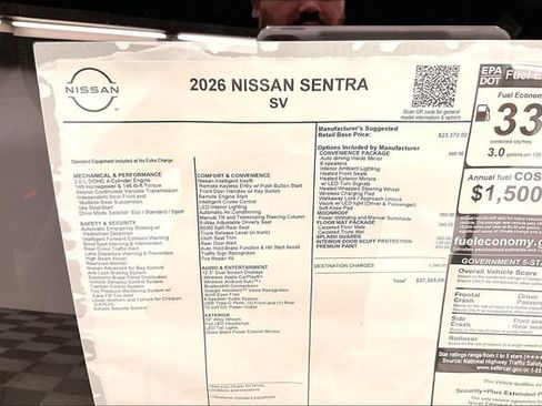 New 2026 Nissan Sentra SV w/ SV Convenience Package FWD image 36