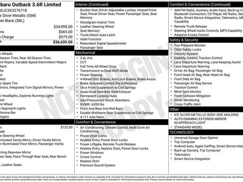 Used 2019 Subaru Outback 3.6R Limited image 6