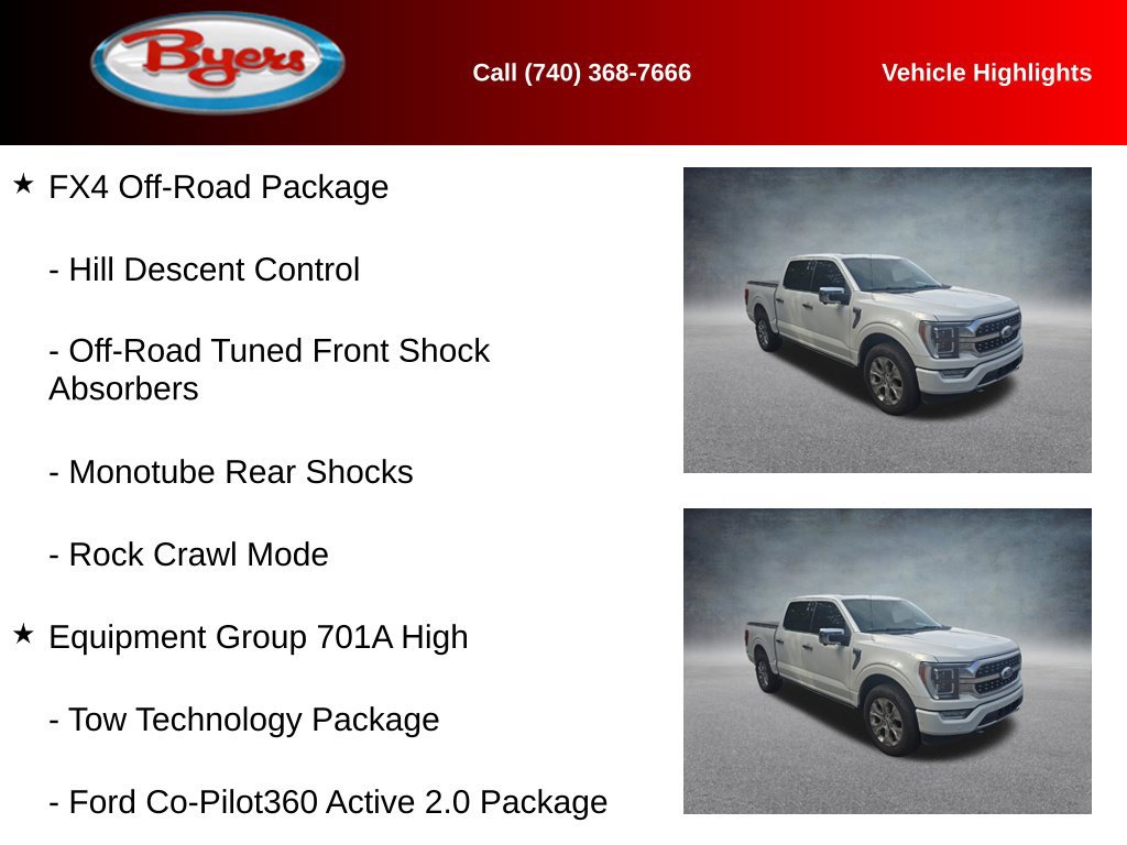 Used 2021 Ford F150 Platinum w/ FX4 Off-Road Package AWD/4WD image 12