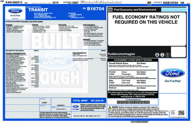 Used 2019 Ford Transit 250 148 High Roof w/ Interior Upgrade Package RWD image 46