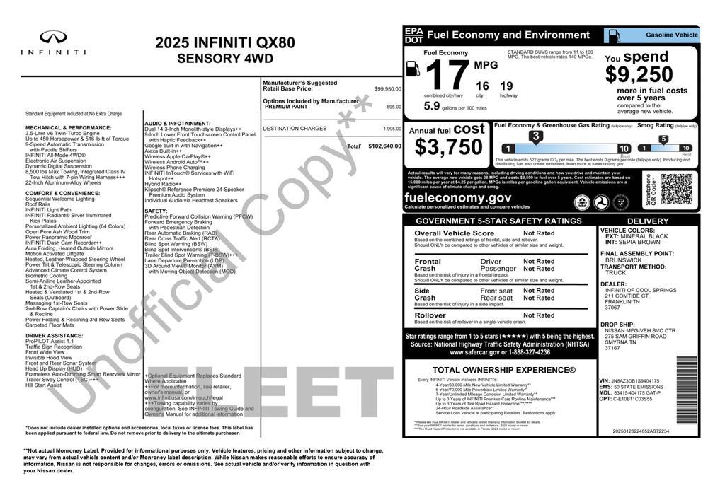Used 2025 INFINITI QX80 Sensory AWD/4WD image 3