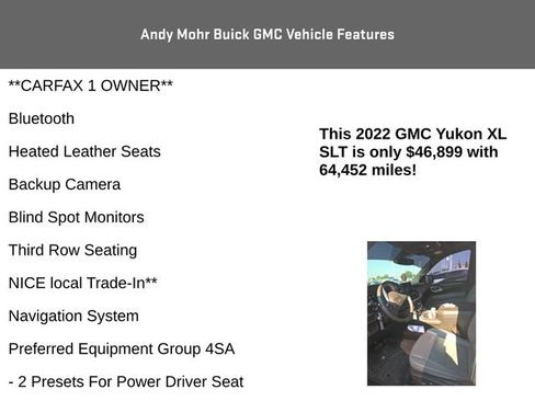 Used 2022 GMC Yukon XL SLT w/ SLT Premium Package AWD/4WD image 4