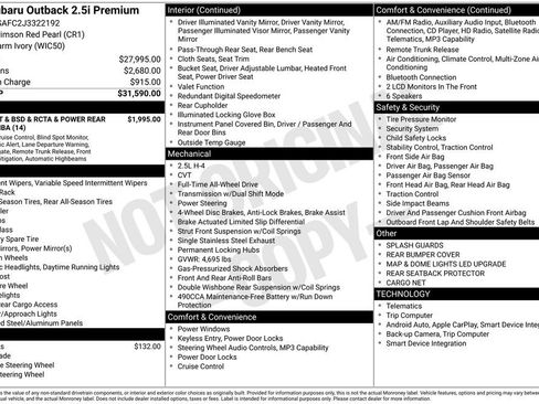 Used 2018 Subaru Outback 2.5i Premium image 43