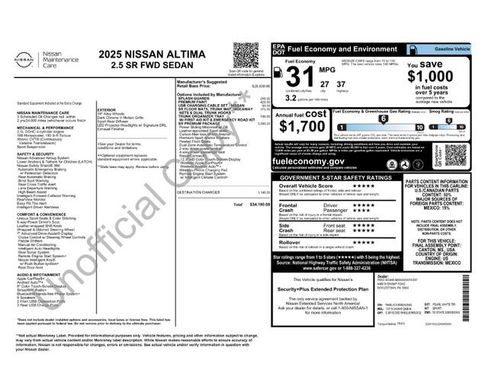 New 2025 Nissan Altima 2.5 SR w/ SR Premium Package image 9