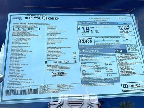 New 2026 Jeep Gladiator Rubicon w/ Steel Power Dome Hood Package image 15