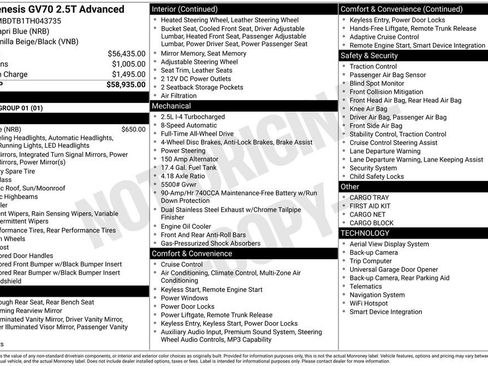 Certified 2026 Genesis GV70 2.5T Advanced AWD/4WD image 16