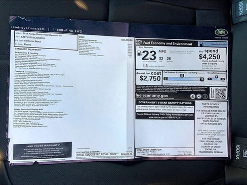 New 2025 Land Rover Range Rover Velar Dynamic SE image 12