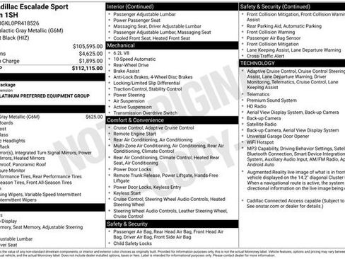 Certified 2023 Cadillac Escalade Sport Platinum RWD image 44