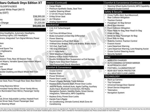 Certified 2023 Subaru Outback Onyx Edition XT AWD/4WD image 34