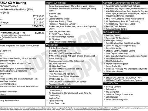 Used 2021 MAZDA CX-9 Touring w/ Touring Premium Package image 39