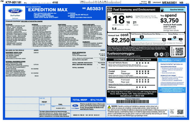 Used 2021 Ford Expedition Max Limited AWD/4WD image 23