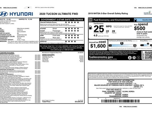 Used 2020 Hyundai Tucson Ultimate image 9