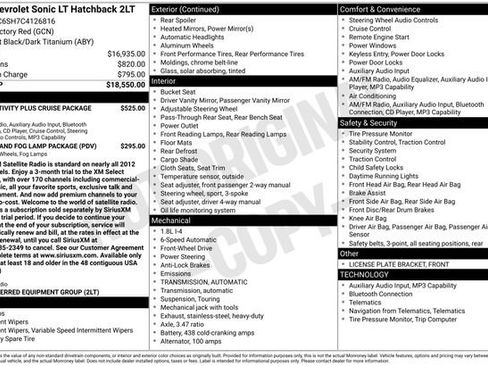 Used 2012 Chevrolet Sonic LT image 2